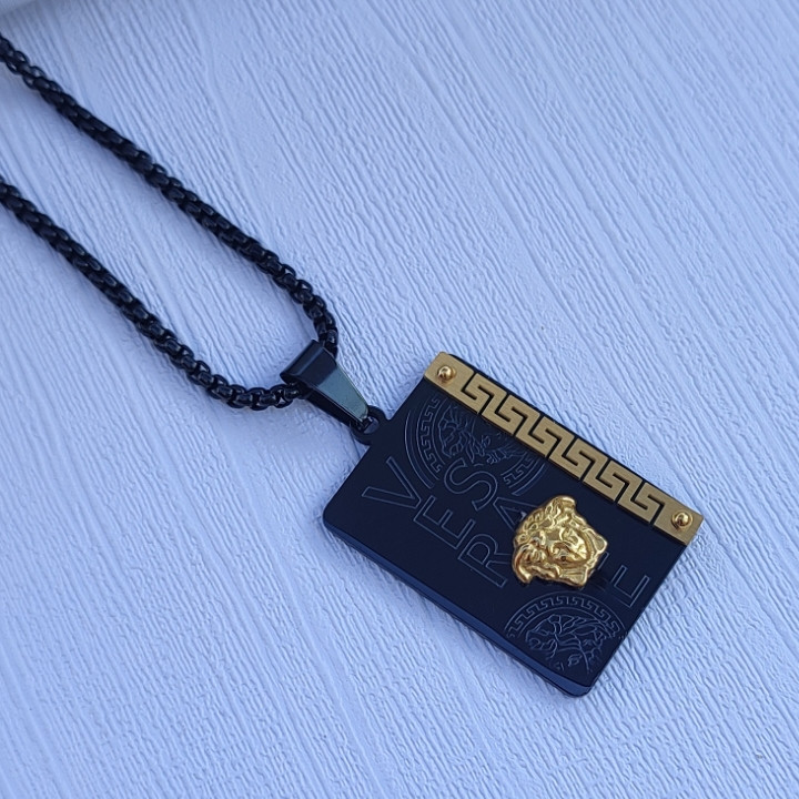 خرید گردنبند دخترانه مشکی ورساچه رنگ ثابت