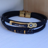 خرید دستبند پسرانه چرمی مونت بلانک مشکی