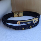 خرید دستبند مون بلان چرمی مشکی۲