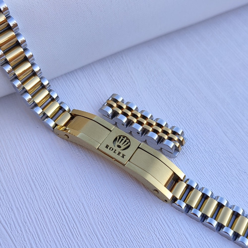 خرید دستبند طلایی نقره ای مردانه استیل رنگ ثابت