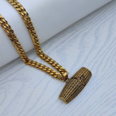 خرید گردنبند استوانه کوروش بزرگ طلایی رنگ ثابت