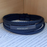 خرید دستبند چرمی مشکی مردانه چهار دور