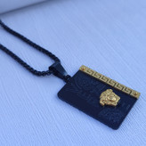 خرید گردنبند مشکی طلایی مردانه ورساچه