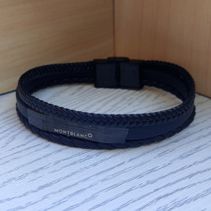 خرید دستبند پسرانه چرمی مونت بلانک