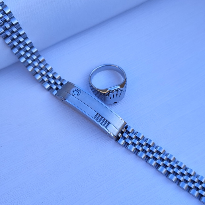 خرید دستبند و انگشتر مردانه نقره ای ست