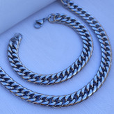 خرید دستبند و زنجیر مردانه ست رنگ ثابت