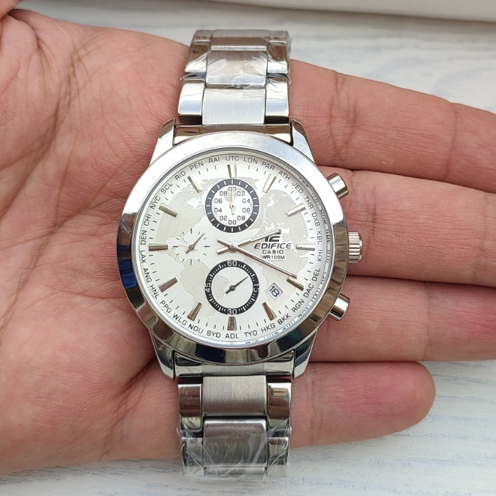 خرید ساعت مردانه ادیفایس سه موتور نقره ای