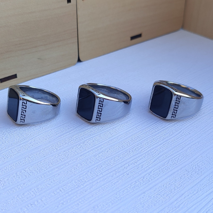 خرید انگشتر نقره ای مردانه نگینی