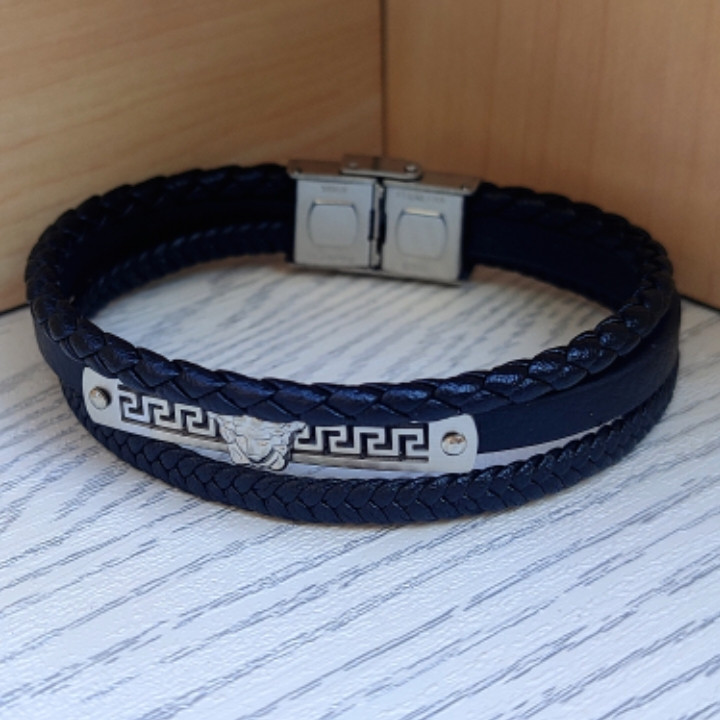 خرید دستبند چرمی پسرانه چند ردیفه