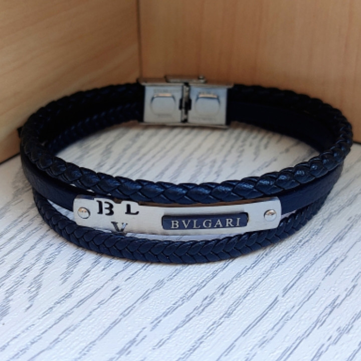 خرید دستبند چرمی مردانه پهن مشکی