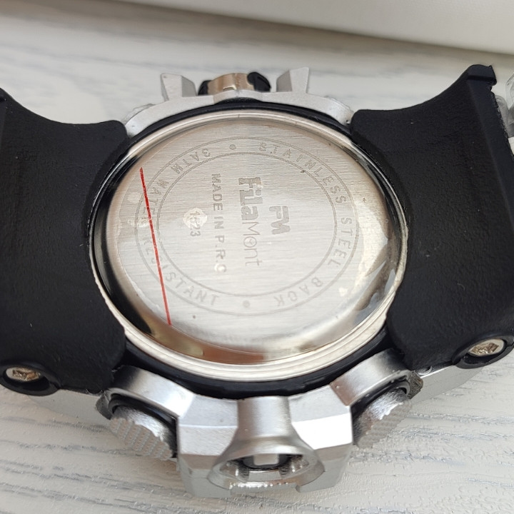 خرید ساعت فیلامونت مردانه ضدآب دو زمانه نقره ای