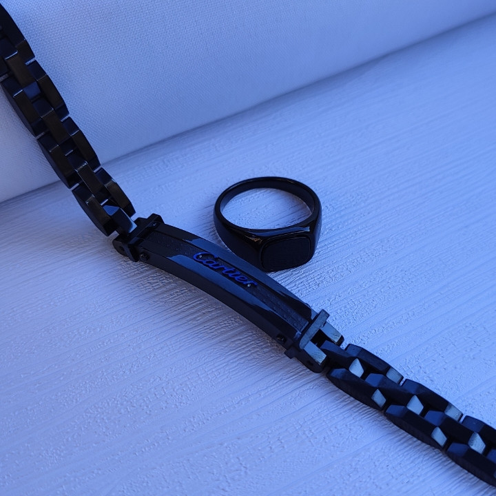 خرید دستبند مشکی مردانه رنگ ثابت شیک