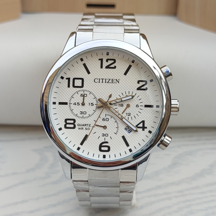 خرید ساعت مردانه سه موتور فعال نقره ای