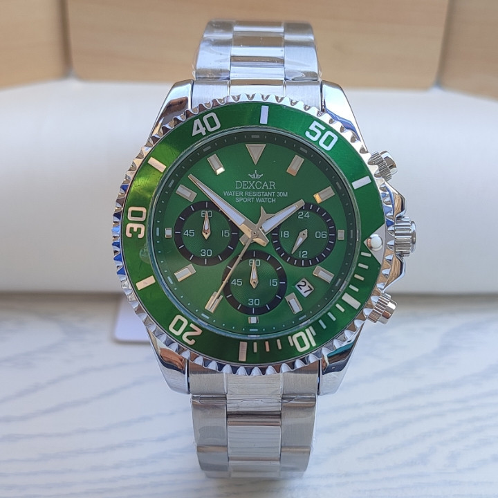 خرید ساعت نقره ای مردانه سه موتور استیل