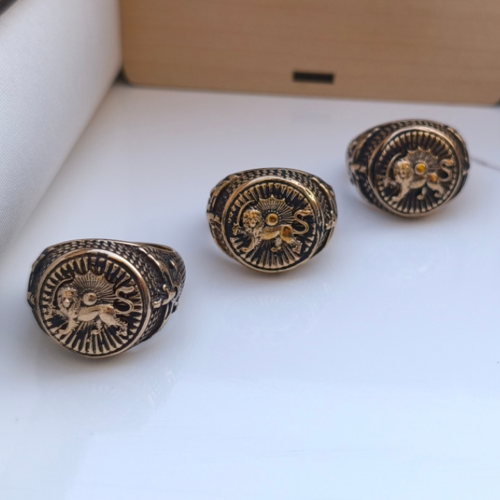 خرید انگشتر شیر و خورشید رنگ ثابت