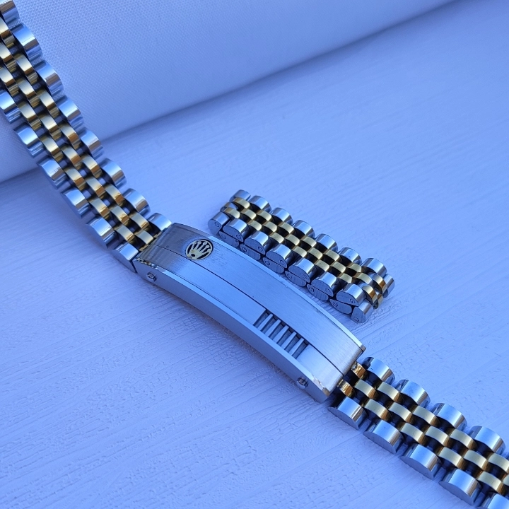 خرید دستبند رولکس مردانه دو رنگ شیک