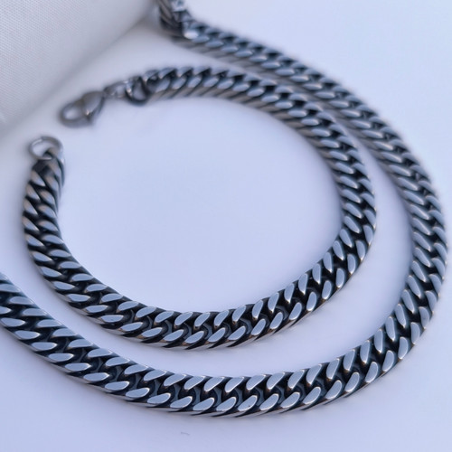 خرید ست دستبند و گردنبند زنجیری مردانه کارتیه رنگ ثابت