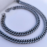 خرید زنجیر و دستبند مردانه نقره ای رنگ ثابت شیک