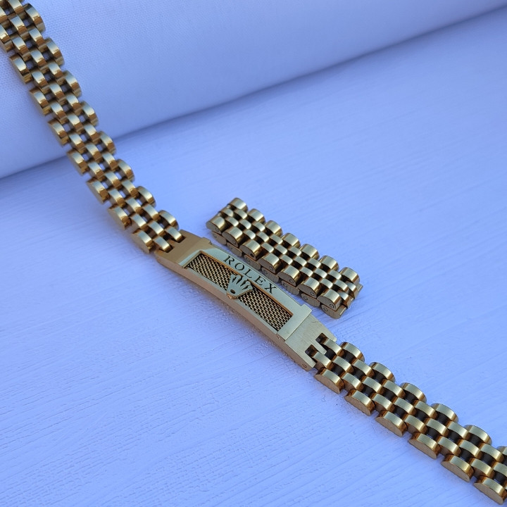 خرید دستبند طلایی مردانه رنگ ثابت استیل رولکس