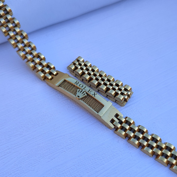 خرید ست دستبند انگشتر مردانه طلایی رنگ ثابت رولکس استیل