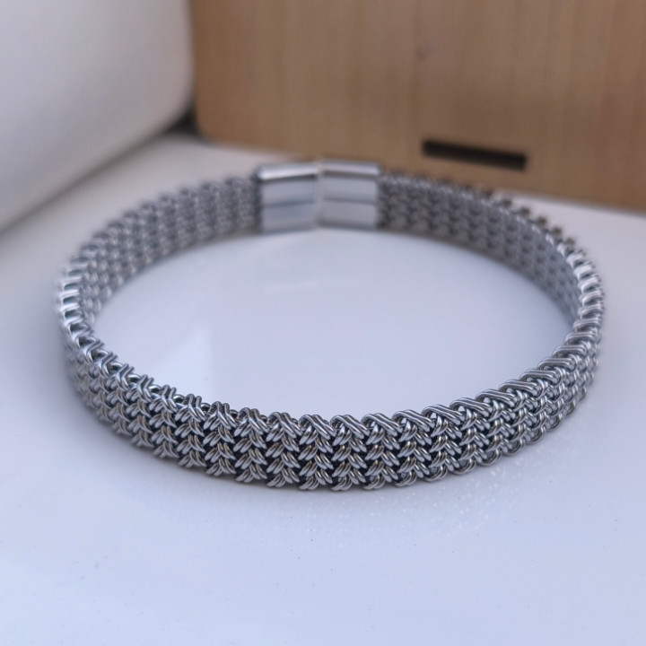 خرید بنگل نقره ای مردانه استیل رنگ ثابت