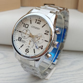 خرید ساعت مردانه نقره ای سه موتور فعال سیتیزن