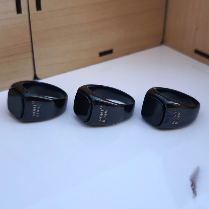 خرید انگشتر مشکی مردانه رنگ ثابت نگین دار