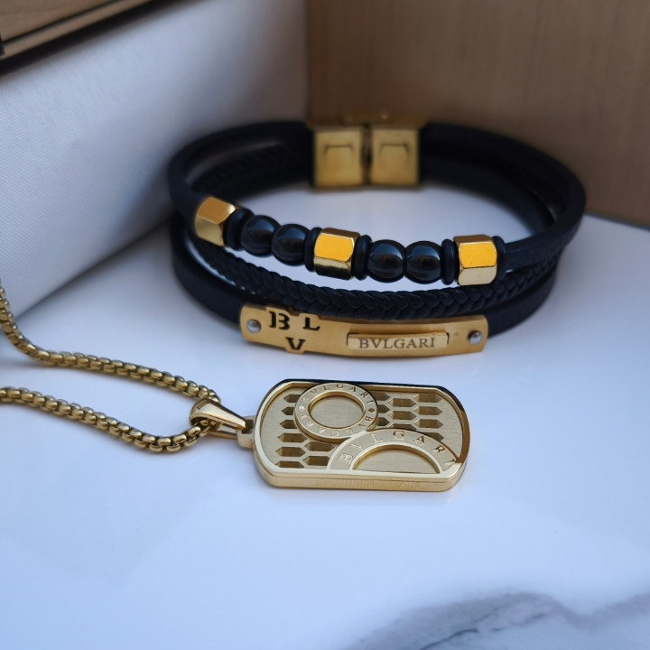 خرید ست دستبند و گردنبند مردانه اسپرت شیک