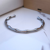 خرید بنگل مردانه نقره ای مدل استخونی