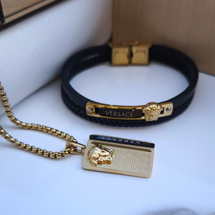 خرید ست دستبند و گردنبند ورساچه مردانه