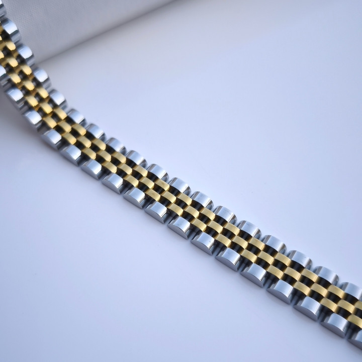 خرید دستبند رولکس مردانه طلایی نقره ای استیل