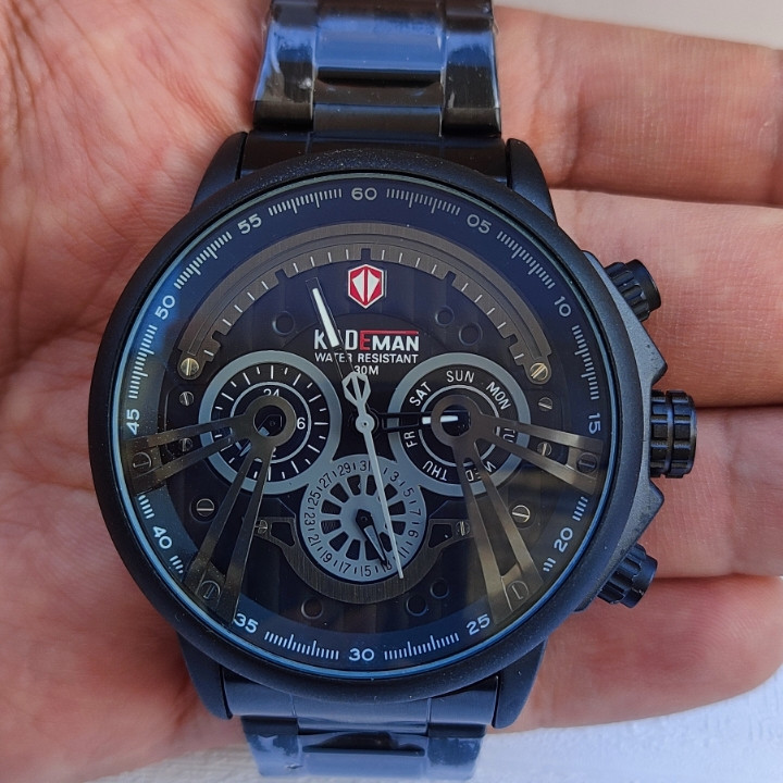 خرید ساعت سه موتور فعال فول تایم مردانه مشکی