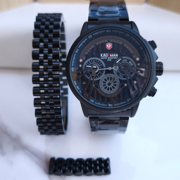 خرید ست ساعت دستبند انگشتر مردانه مشکی