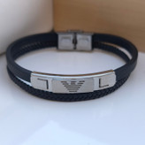 خرید دستبند چرمی پسرانه دو دور جورجیا ارمانی