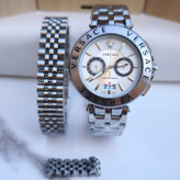 خرید ساعت مردانه سه موتور فعال ورساچه نقره ای شیک