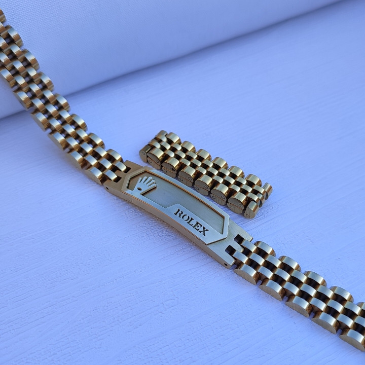 خرید ست دستبند و انگشتر مردانه رولکس طلایی رنگ ثابت