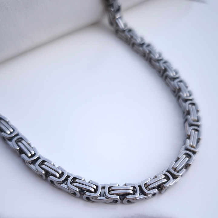 خرید زنجیر بیزانس مردانه نقره ای رنگ ثابت