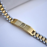 خرید دستبند مردانه طلایی نقره ای استیل رنگ ثابت رولکس