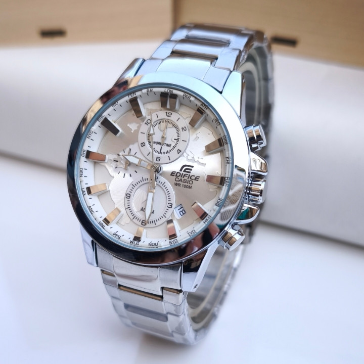 خرید ساعت ادیفایس مردانه سه موتور نقره ای