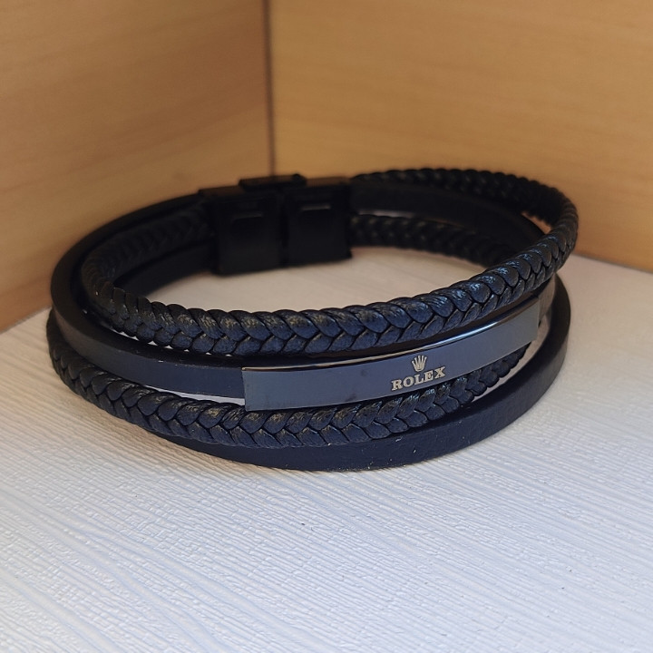 خرید دستبند چرمی مردانه پهن ارزان شیک مناسب کادو