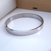 خرید بنگل نقره ای مردانه شیک رنگ ثابت