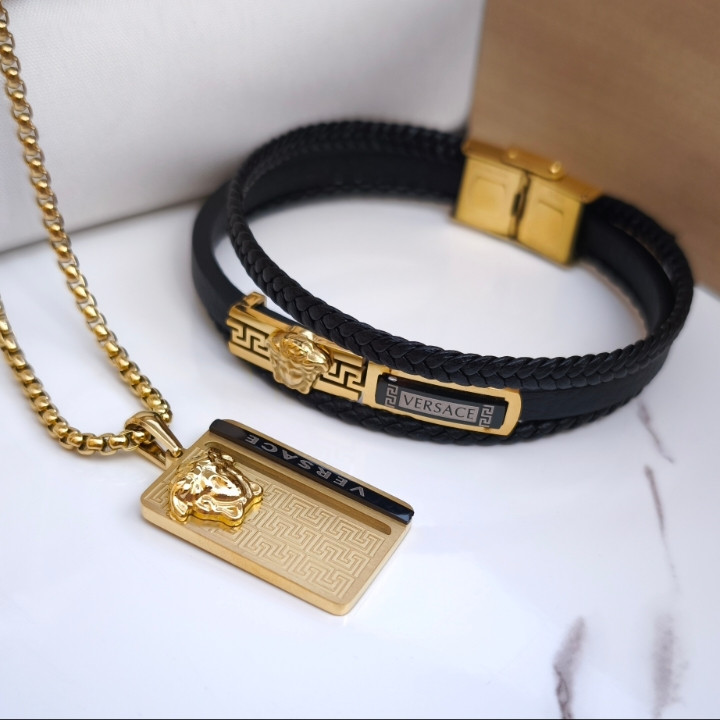 خرید ست گردنبند و دستبند مردانه شیک