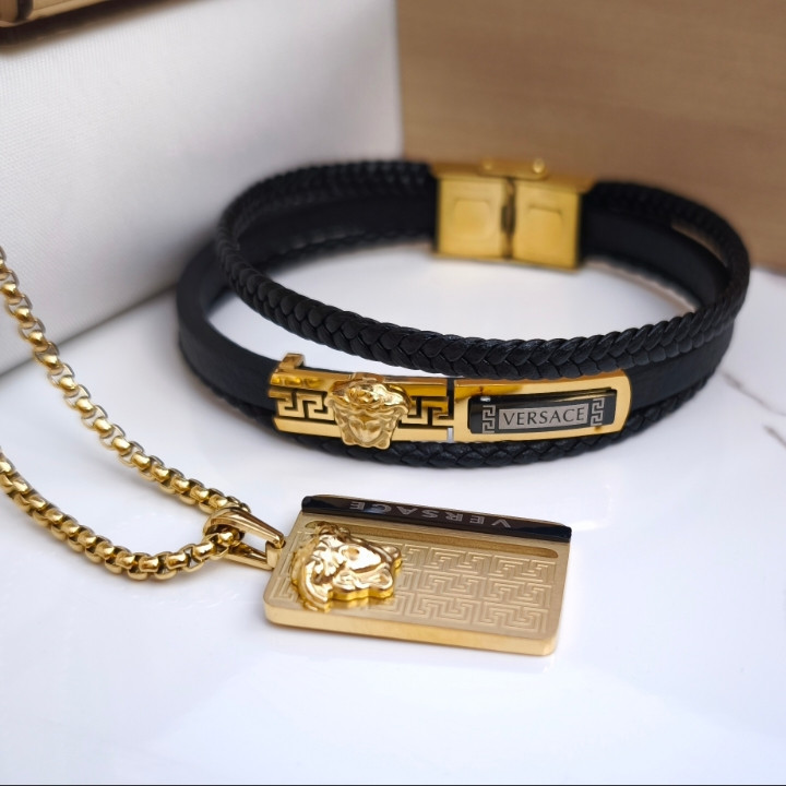 خرید ست دستبند و گردنبند مردانه شیک