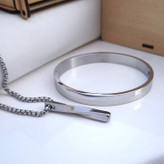 خرید ست دستبند و گردنبند پسرانه رنگ ثابت شیک