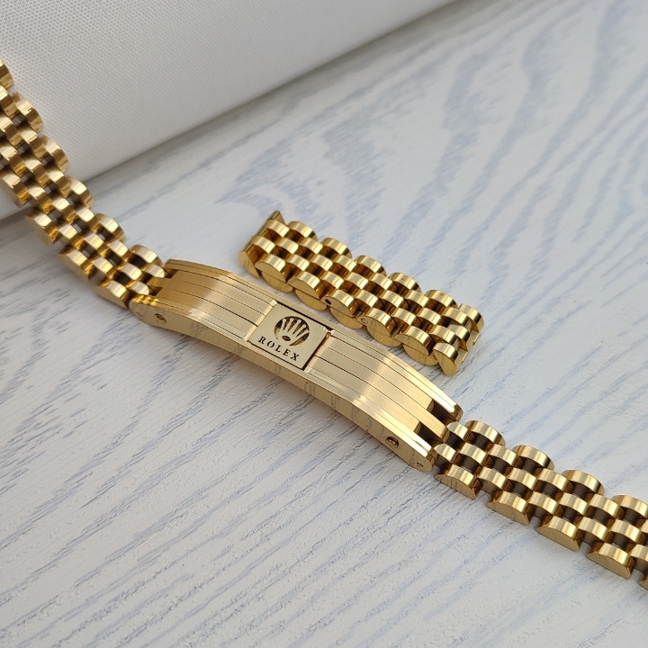 خرید ست دستبند و انگشتر رولکس مردانه طلایی رنگ ثابت