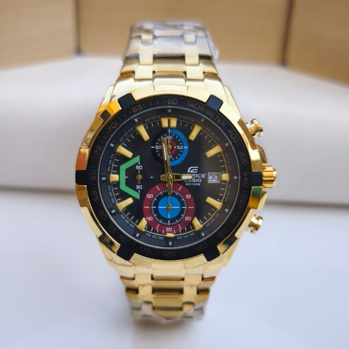 خرید ساعت طلایی مردانه سه موتوره کاسیو ادیفایس
