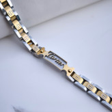 خرید دستبند طلایی نقره ای کارتیر مردانه استیل رنگ ثابت