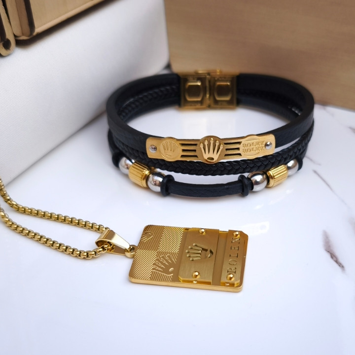 خرید ست دستبند و گردنبند پسرانه شیک