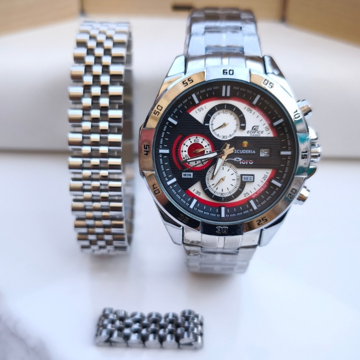 خرید ست ساعت و دستبند مردانه نقره ای