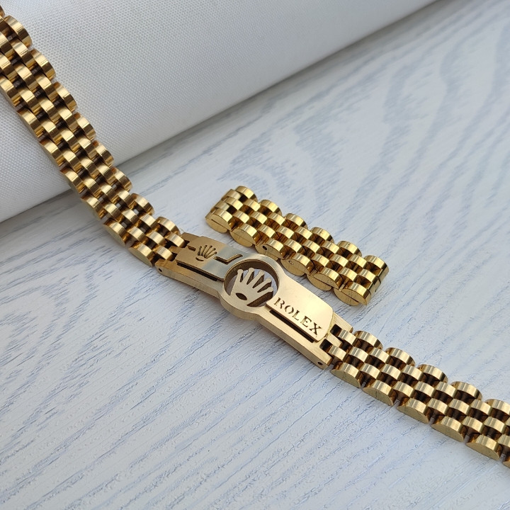 خرید ست دستبند و انگشتر مردانه طلایی رنگ ثابت استیل